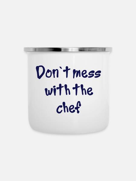 witzige Sprüche für den Chef - Emaille-Tasse - Weiß