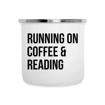 Lesen - Emaille-Tasse - Weiß - Vorne