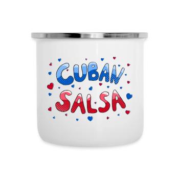 Cuban Salsa Rueda Timba Tanzen - Emaille-Tasse - Weiß - Vorne