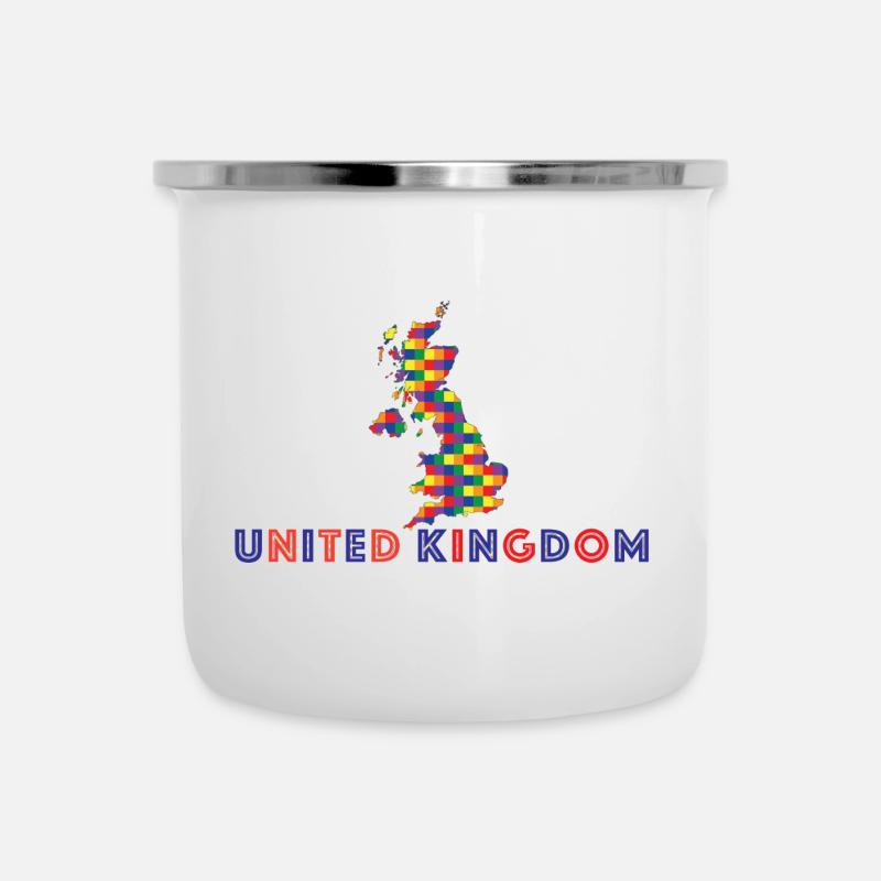 Großbritannien Stolz - Emaille-Tasse - Weiß
