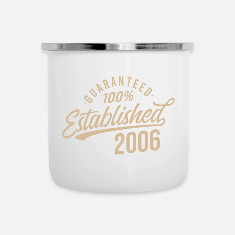 100% Established in 2006 - Camper Mug - white