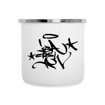 Graffiti Tag JGA Crew Angel 02 1C - Emaille-Tasse - Weiß - Vorne