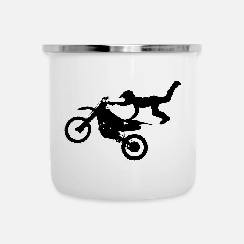 Saut des vélos - Tasse émaillée - blanc