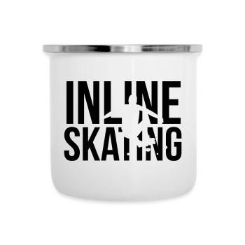 inline skating - Emaille-Tasse - Weiß - Vorne