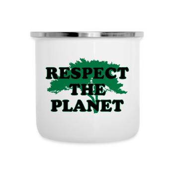 Respectons la planète - Tasse émaillée - blanc - Devant