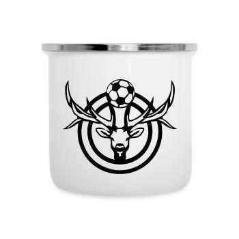 football deer logo sport - Camper Mug - white - Front
