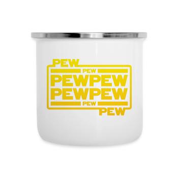 Pew Pew Pew - Emaille-Tasse - Weiß - Vorne