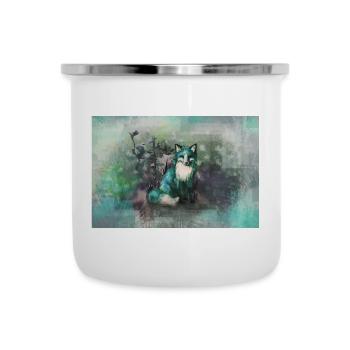 blue autumn fox - Camper Mug - white - Front