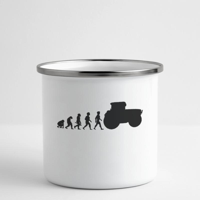 Evolution Traktor Traktor Traktor Emaille-Tasse
