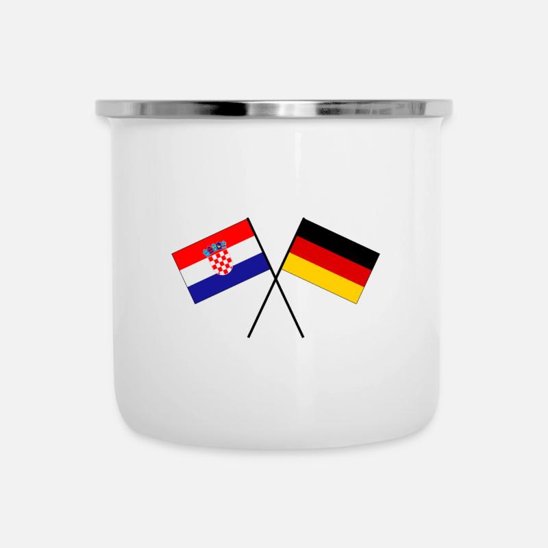 Croatie Allemagne drapeau drapeau croisé - Tasse émaillée - blanc