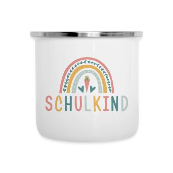 Schulkind - Regenbogen - Emaille-Tasse - Weiß - Vorne