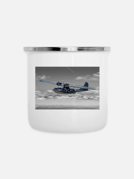 PBY Catalina - Emaille-Tasse - Weiß