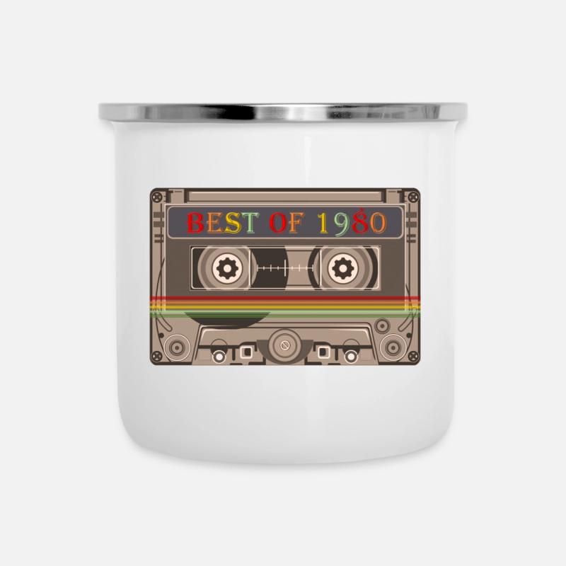 1980 - Emaille-Tasse - Weiß