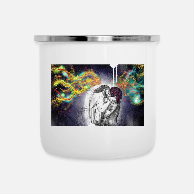 Premier baiser - Tasse émaillée - blanc