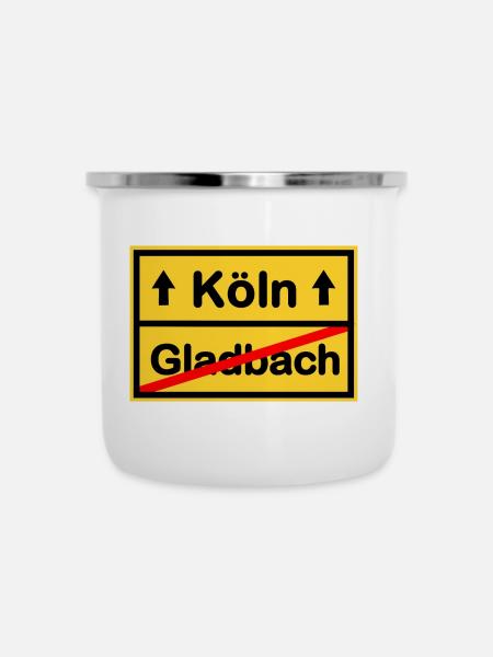 Der Kölner Fußball Fan - Emaille-Tasse - Weiß
