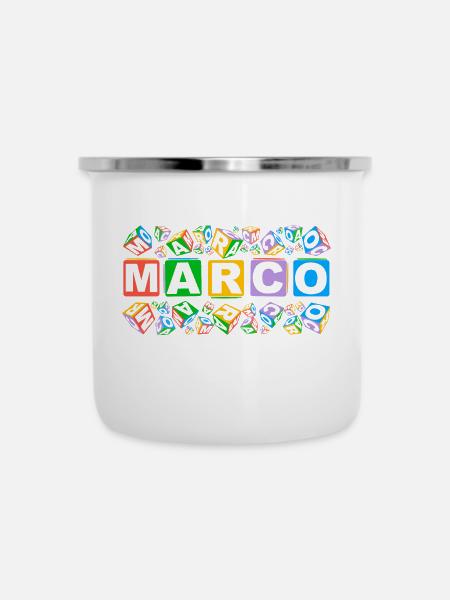 MARCO colourful cubes - Emaille-Tasse - Weiß