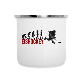 Evolution Eishockey - Emaille-Tasse - Weiß - Vorne