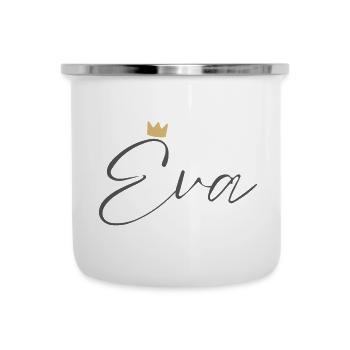 Prinzessin Eva Crown Hemd – Name mit Buchstabe E - Emaille-Tasse - Weiß - Vorne