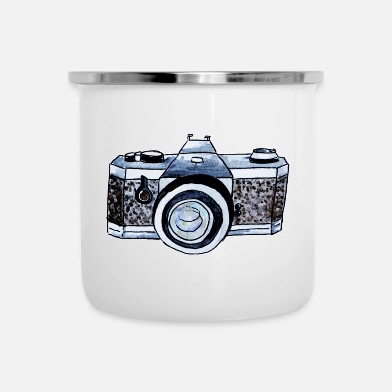 Caméra - Tasse émaillée - blanc