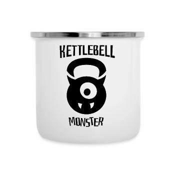 Kettlebell Monster. Wenn Sie ein Workout mögen. - Emaille-Tasse - Weiß - Vorne