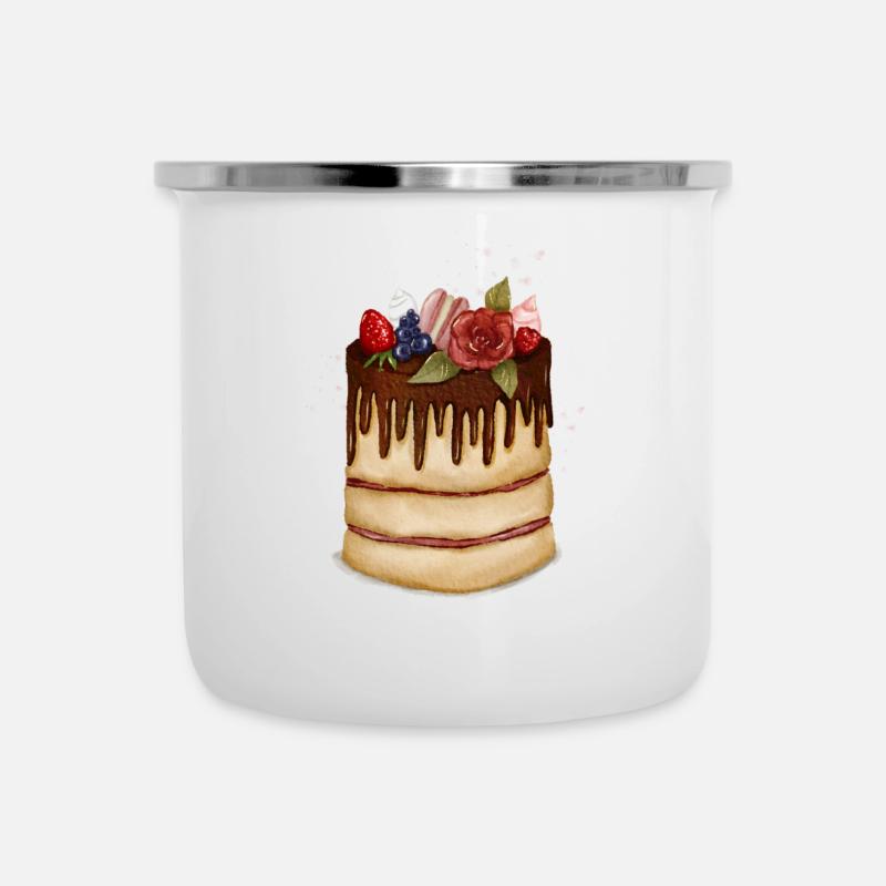 Cuisson de gâteaux, tartes, confiseur - Tasse émaillée - blanc