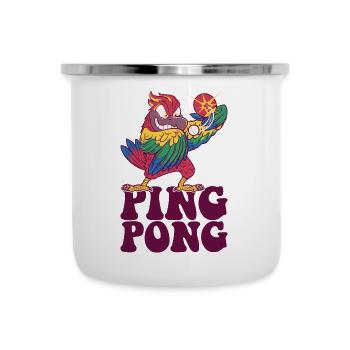 Ping Pong Perroquet Tenue Tennis de Table Oiseau - Tasse émaillée - blanc - Devant