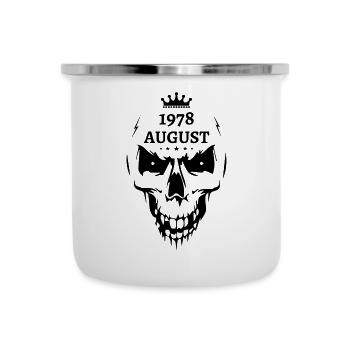 August 1978 Totenkopf - Emaille-Tasse - Weiß - Vorne