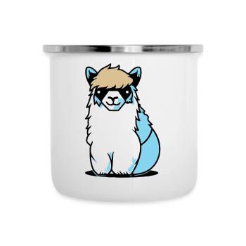 Cool Lama - Emaille-Tasse - Weiß - Vorne