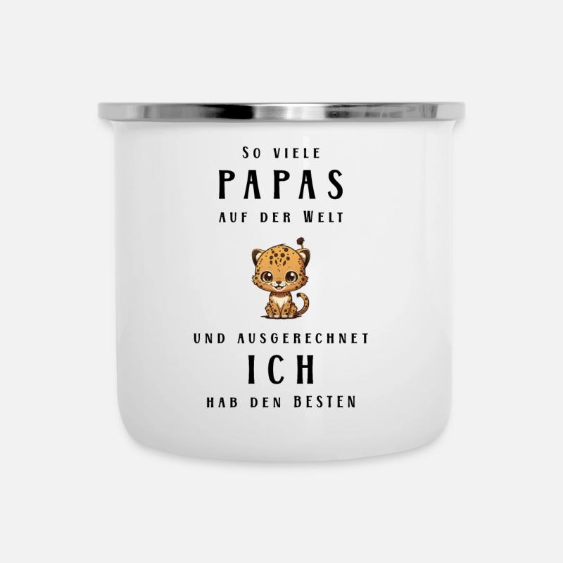 Bester Papa - Emaille-Tasse - Weiß