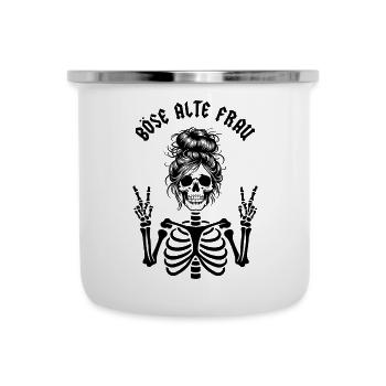 Böse alte Frau - Emaille-Tasse - Weiß - Vorne