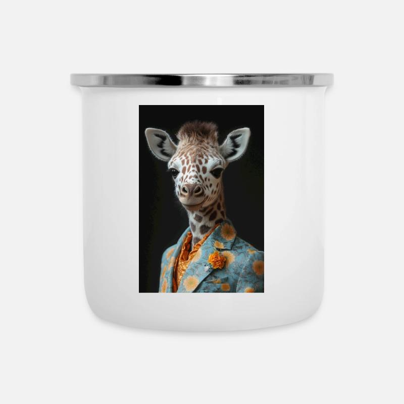 Giraffomax - Emaille-Tasse - Weiß
