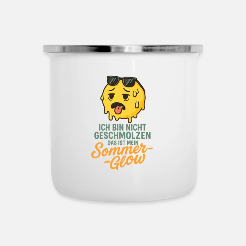 Summer Glow - Emaille-Tasse - Weiß