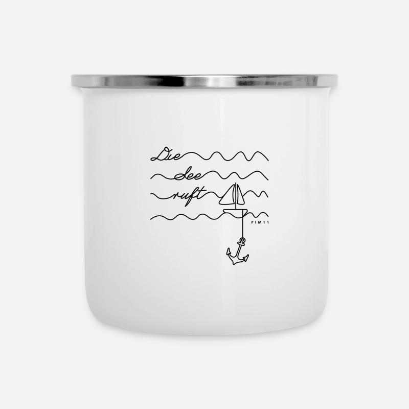 See - Emaille-Tasse - Weiß
