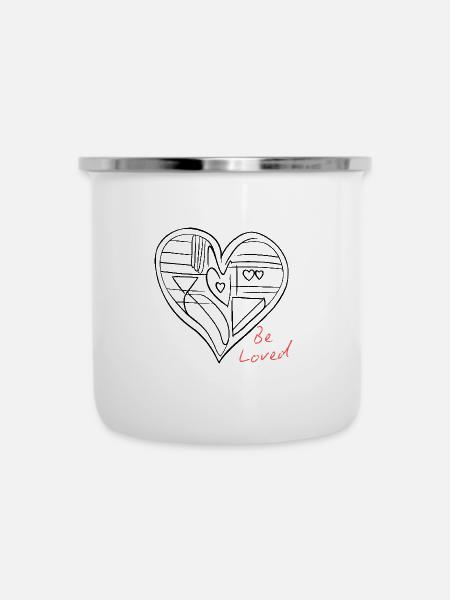 Be loved - Emaille-Tasse - Weiß
