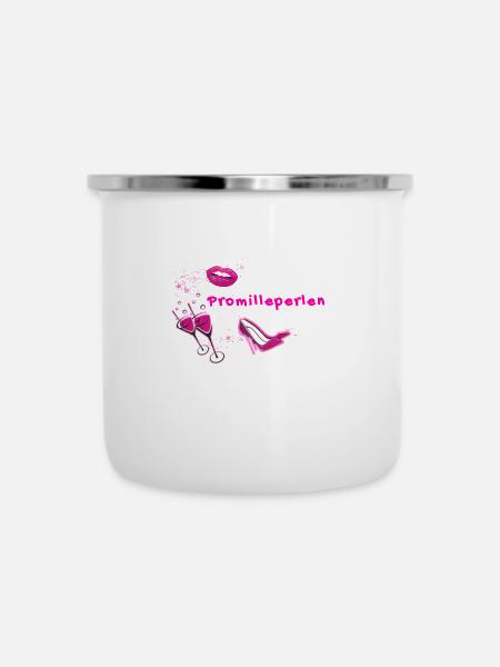 Malle, Urlaub, Getränk, Sterne,Promille - Emaille-Tasse - Weiß