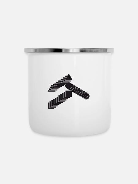 Design geometrischer Formen - Emaille-Tasse - Weiß