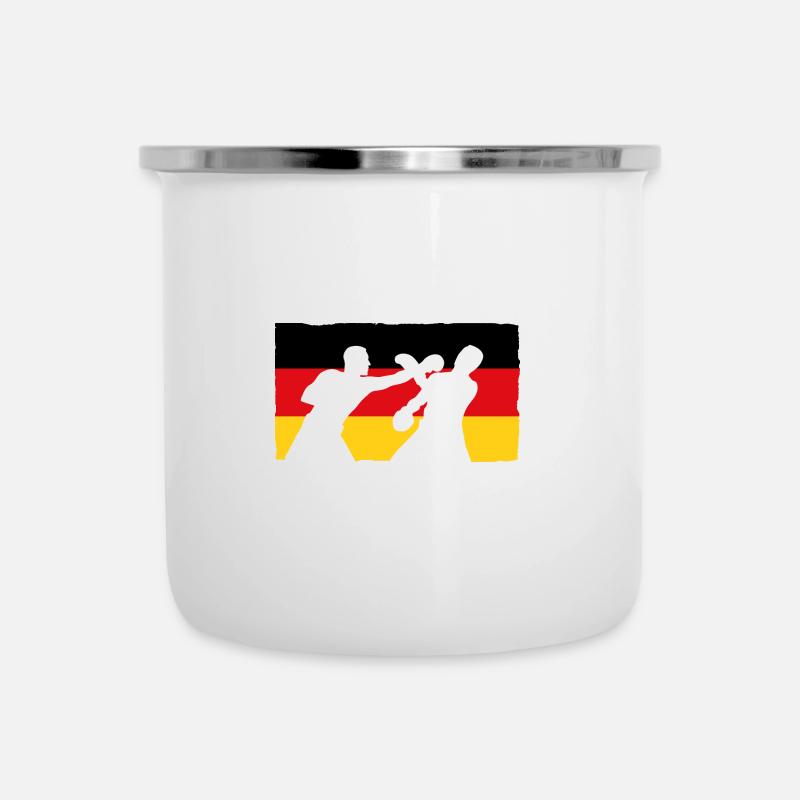 Deutscher Boxer - Emaille-Tasse - Weiß