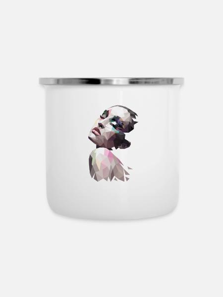 Abstraktes Frauen Model Design - Emaille-Tasse - Weiß