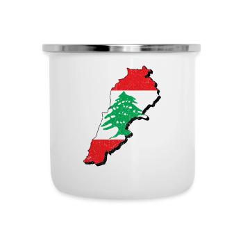 Libanon Libanese Karte Urlaub Reise Geschenk LBN - Emaille-Tasse - Weiß - Vorne