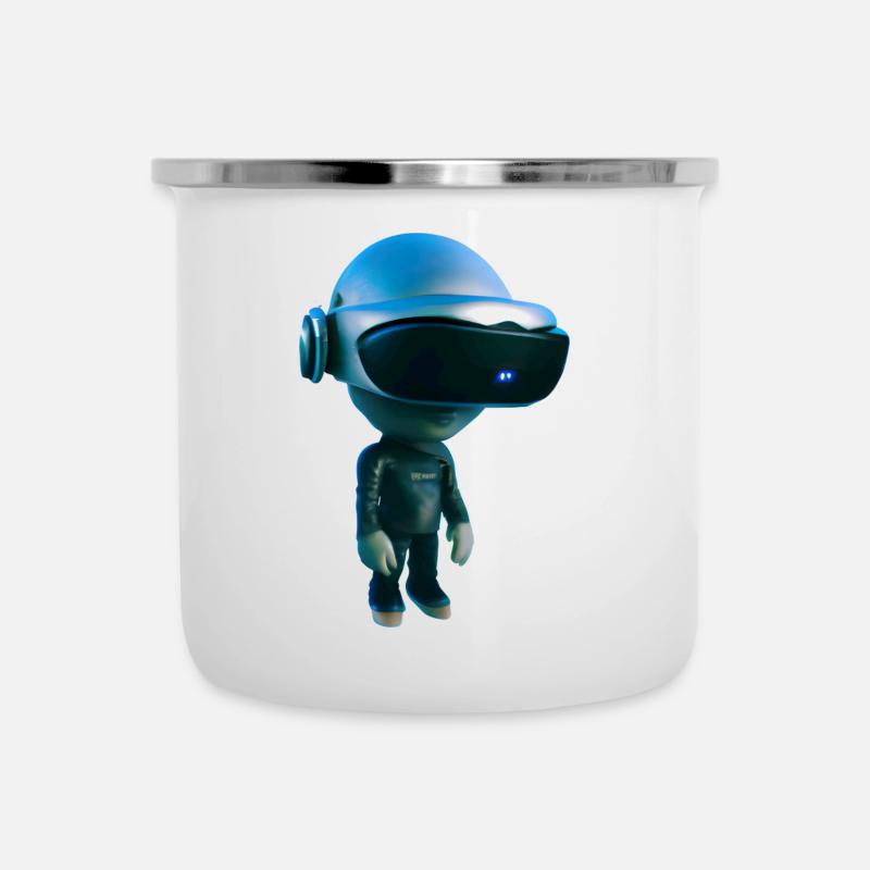VR Alien - Emaille-Tasse - Weiß
