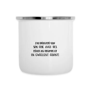 j'ai dégusté son foie - Tasse émaillée - blanc - Devant