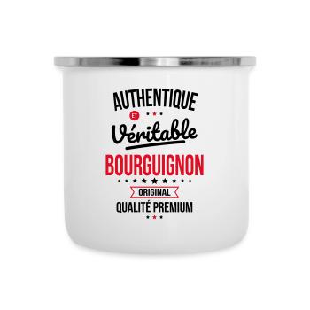 Authentique et véritable Bourguignon - Original - Tasse émaillée - blanc - Devant