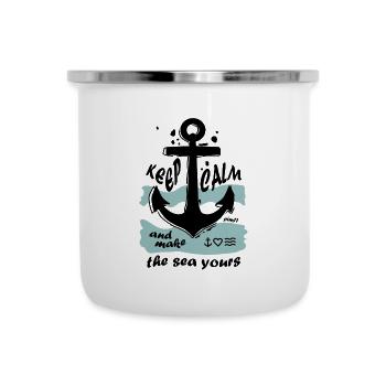 Mer Restez calme - Tasse émaillée - blanc - Devant