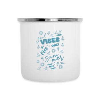 summer vibes - Emaille-Tasse - Weiß - Vorne