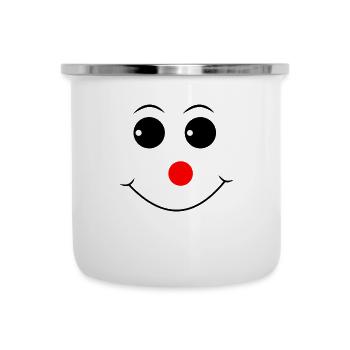 Red nose snowman head - Camper Mug - white - Front