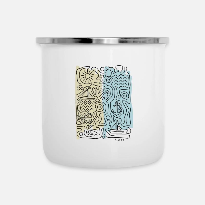 Summer vibes (farbig) - Emaille-Tasse - Weiß