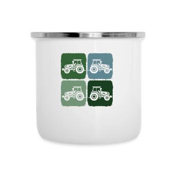 Tractor Retro Tractor Harvest Time in Agriculture - Camper Mug - white - Front