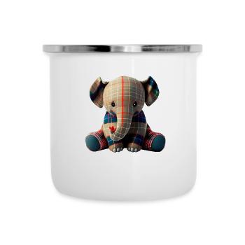 Éléphant en tissu - Tasse émaillée - blanc - Devant