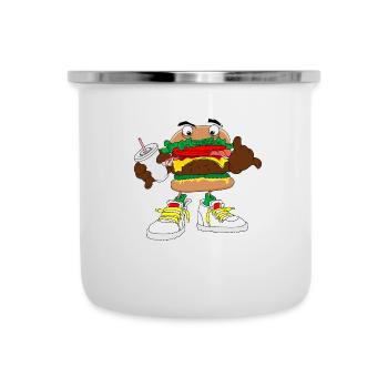 Burger Hamburger Cheeseburger Fast Food - Emaille-Tasse - Weiß - Vorne