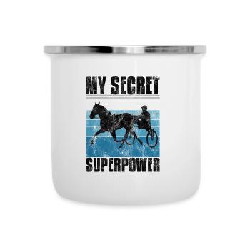 My Secret Superpower Trotting Race Trabreiter Sulky - Camper Mug - white - Front
